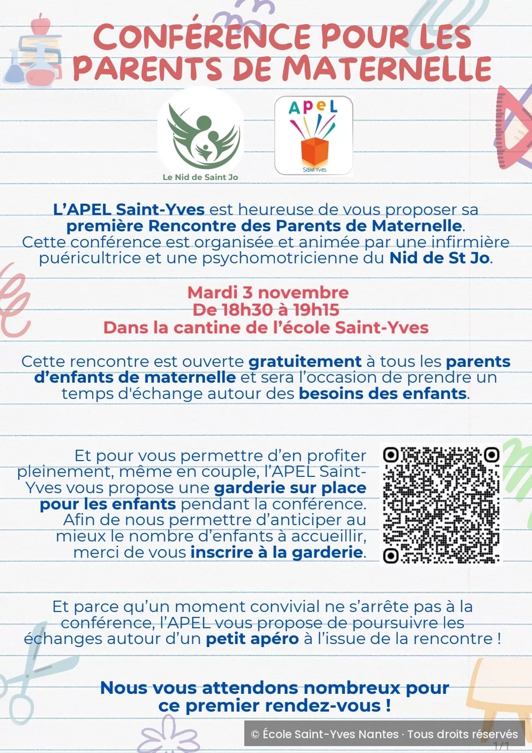 Conférence pour les parents de maternelle